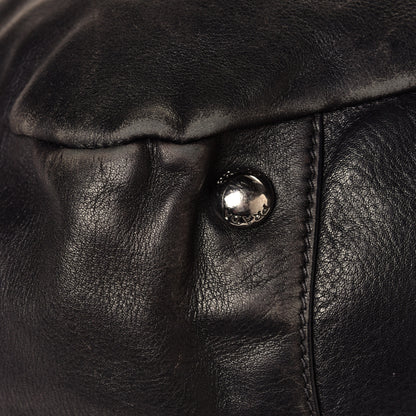 Prada Soft Calfskin Pleated Hobo Black 9 of 10