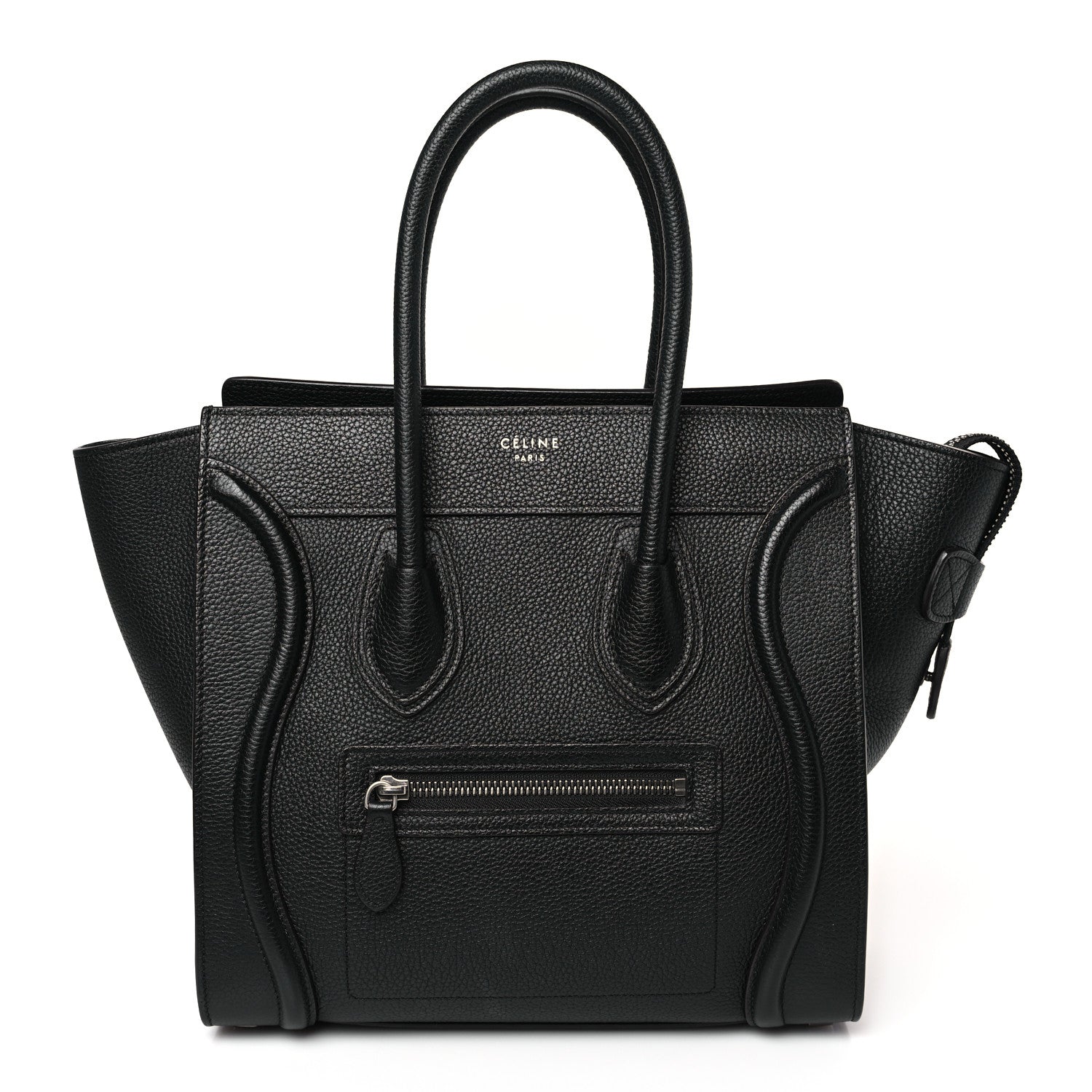Celine Drummed Calfskin Micro Luggage Black 1 of 8