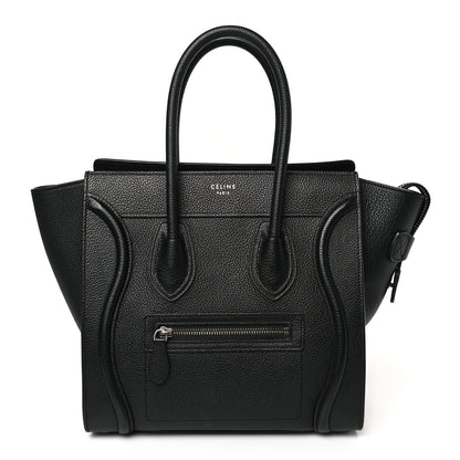 Celine Drummed Calfskin Micro Luggage Black 1 of 8
