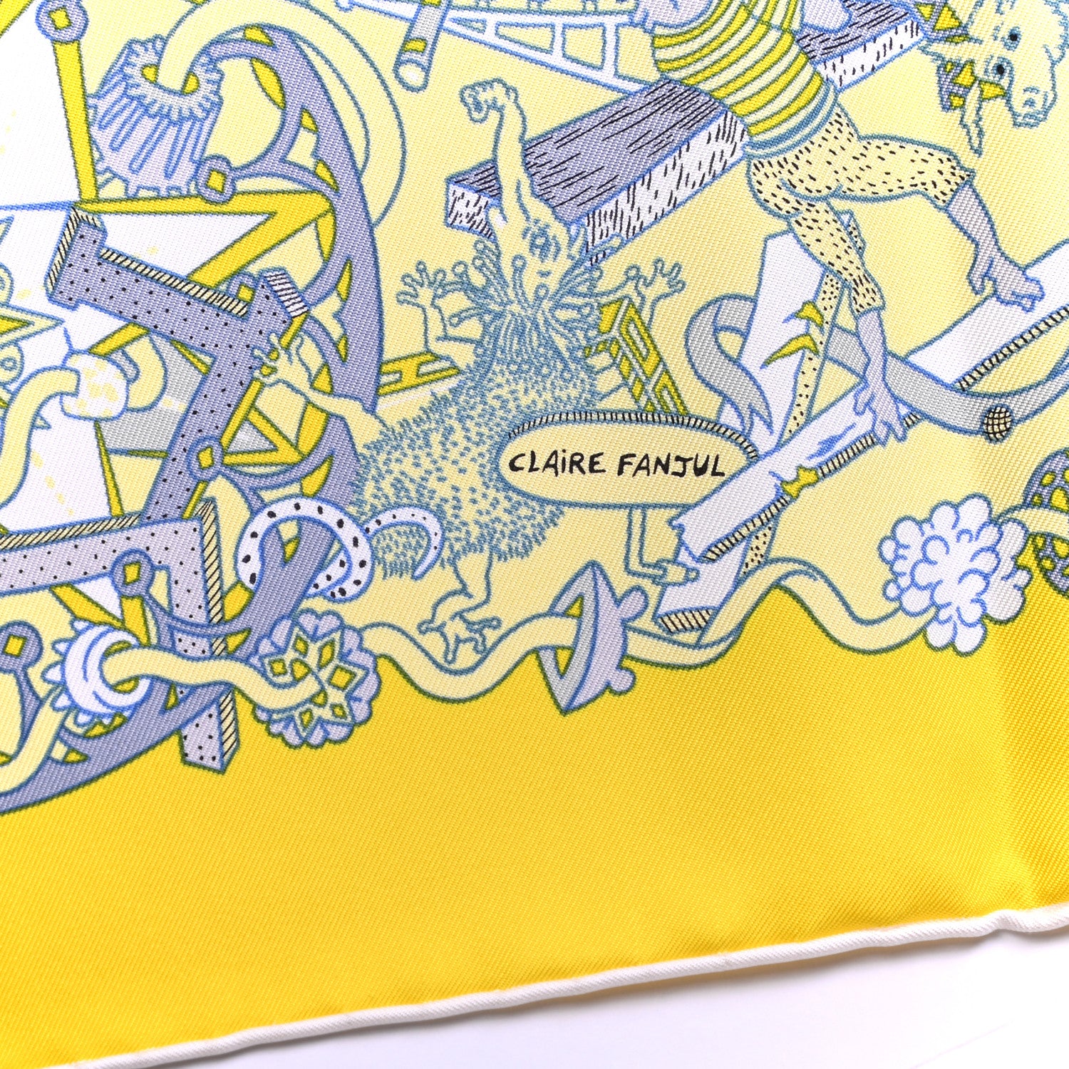 Hermes Silk La Folle Parade Scarf 90 Juane Vif Juane Soufre 6 of 6