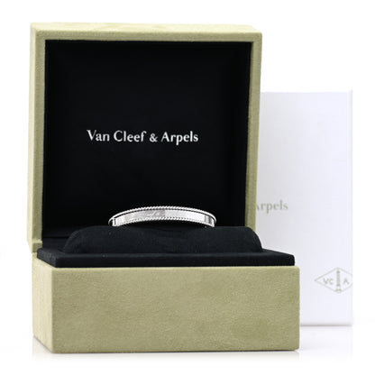 Van Cleef & Arpels 18K White Gold Perlee Signature Bangle Bracelet XS 4 of 4