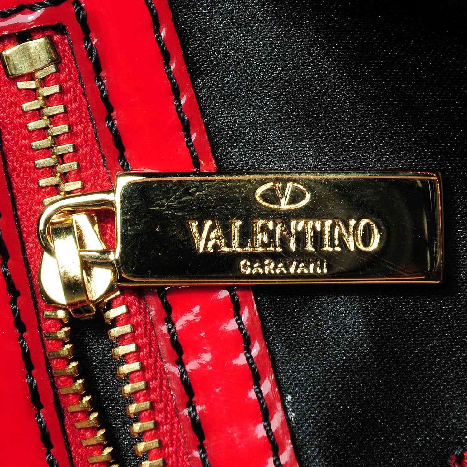 Valentino Garavani Patent Lacca Bow Bowling Bag Red 9 of 9