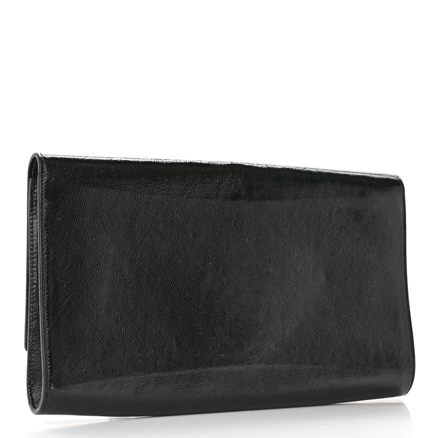 Textured Patent Monogram Large Belle De Jour Clutch Black