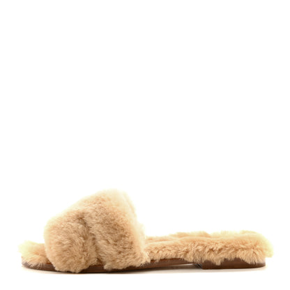 Hermes Woolskin Oran Sandals 38.5 Beige Argile 1 of 9