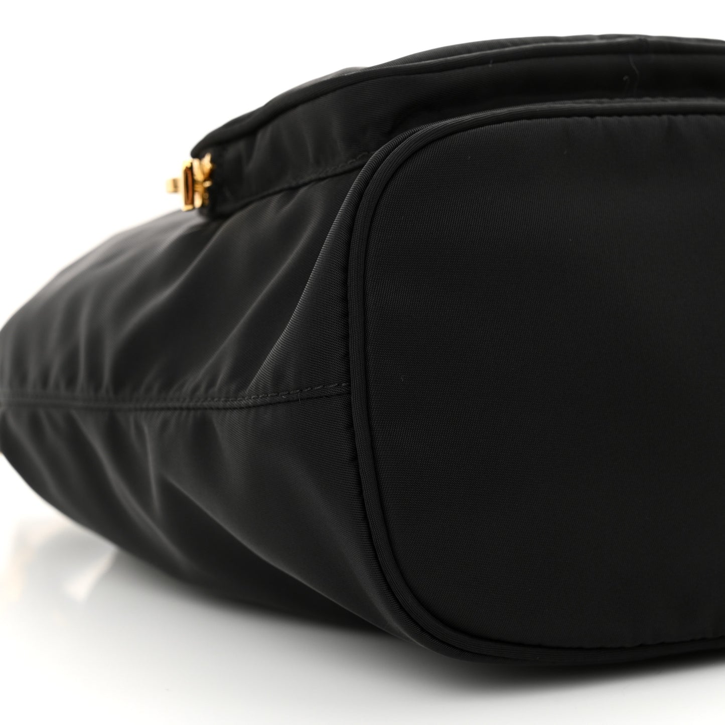 Nylon Vela Saffiano Mini Bucket Crossbody Bag Black