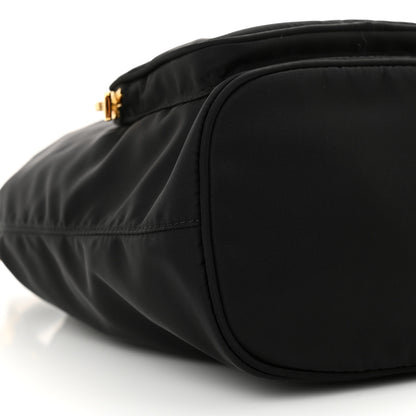 Prada Nylon Vela Saffiano Mini Bucket Crossbody Bag Black 9 of 10