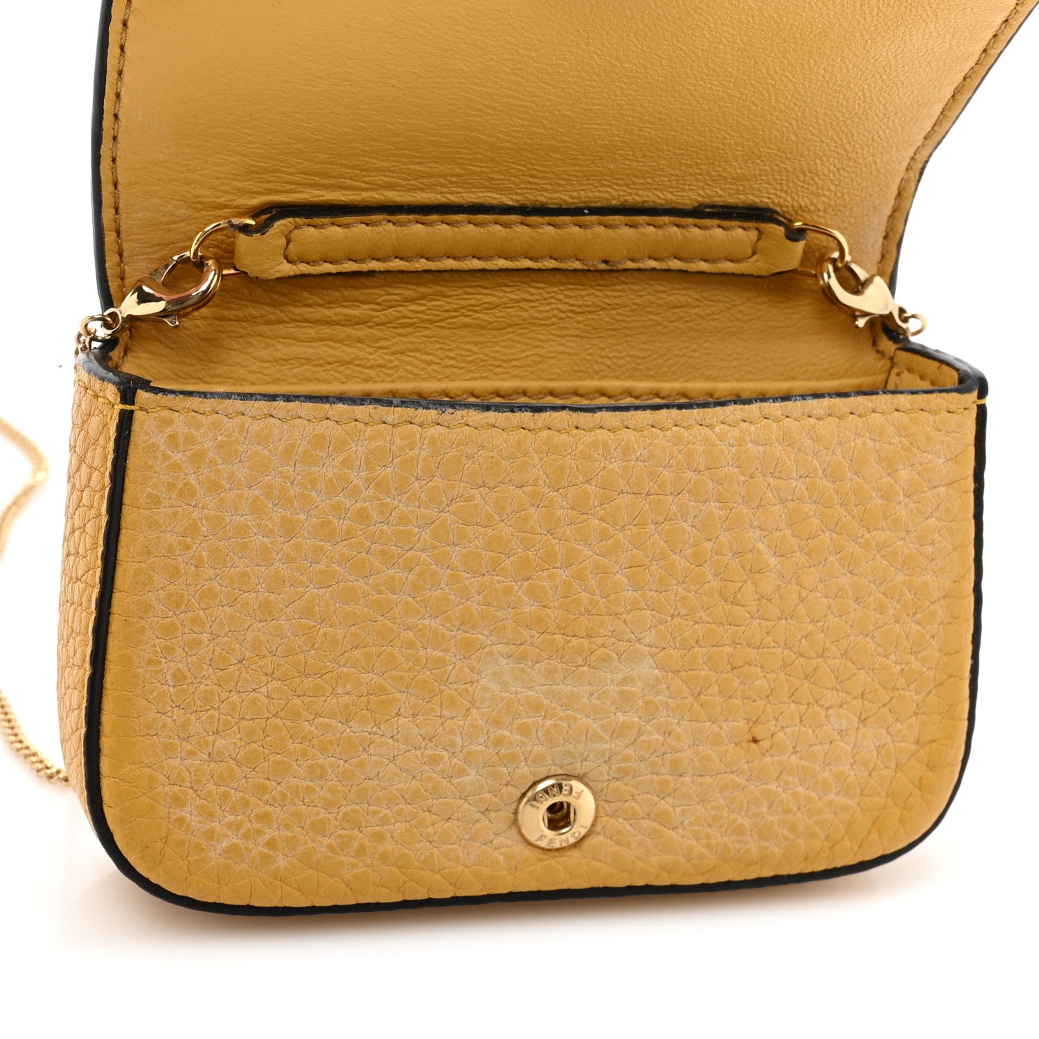 Fendi Cuoio Romano Scented Nano Baguette Charm Giallo Fendi 12 of 14