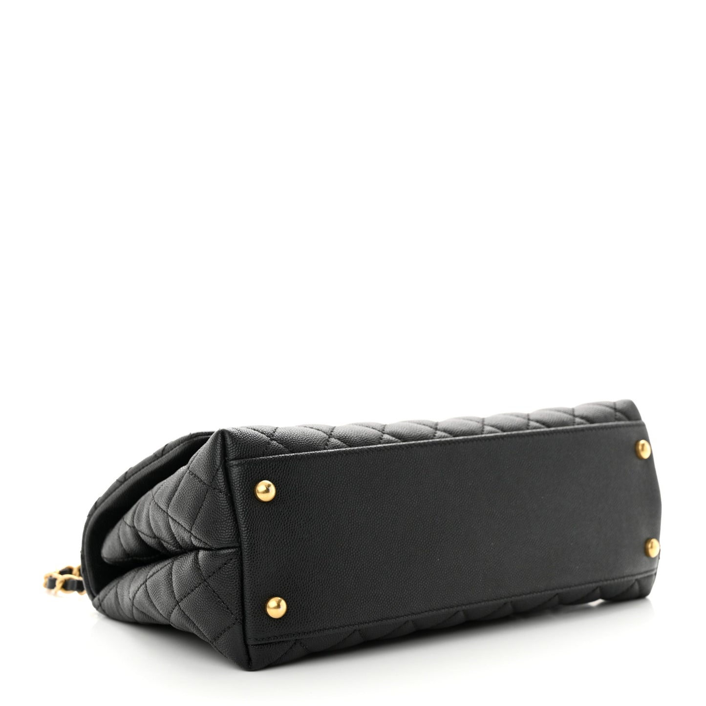 Caviar Quilted Small Coco Handle Flap Black