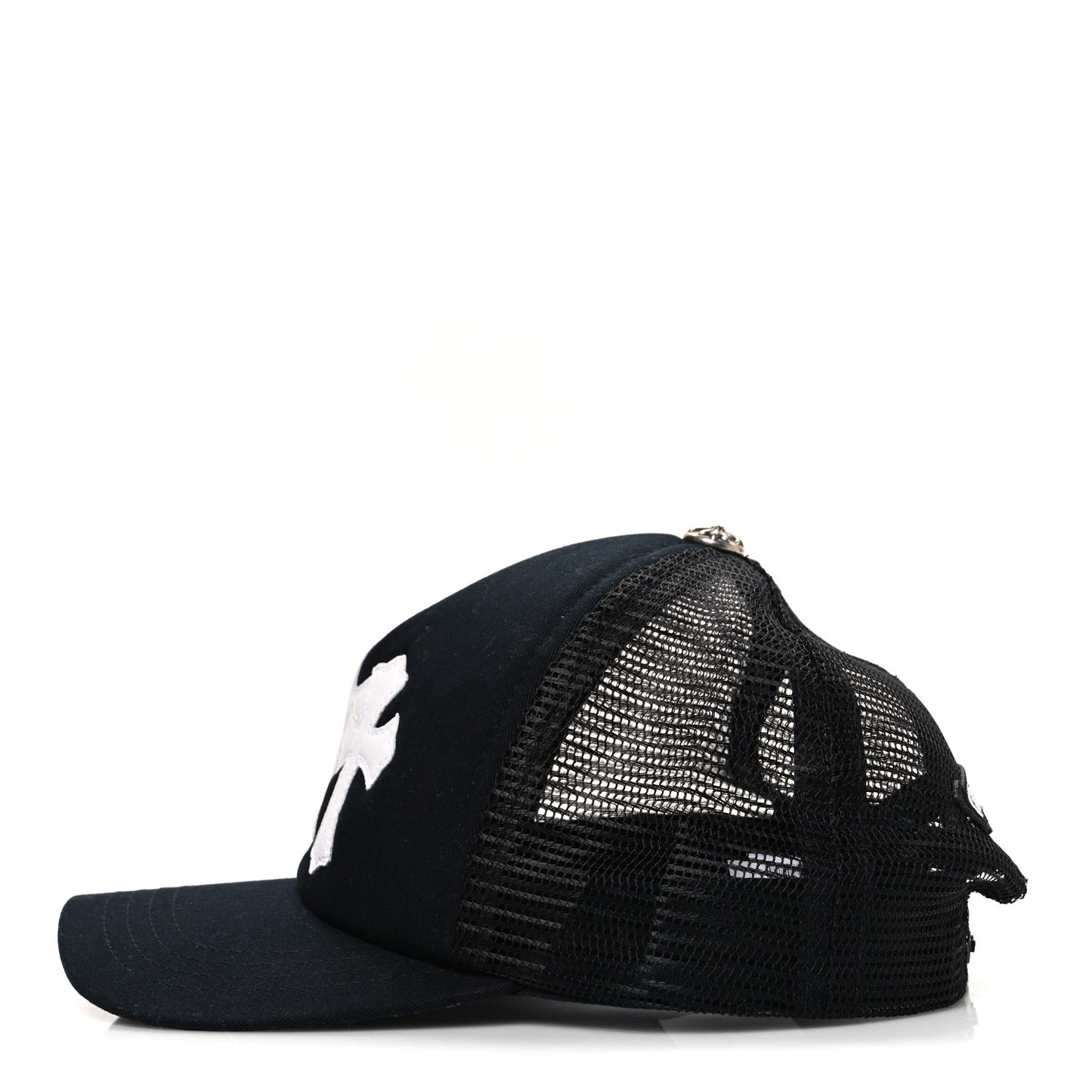 Cotton Mesh Triple Cross Cemetery CH Trucker Hat Black White