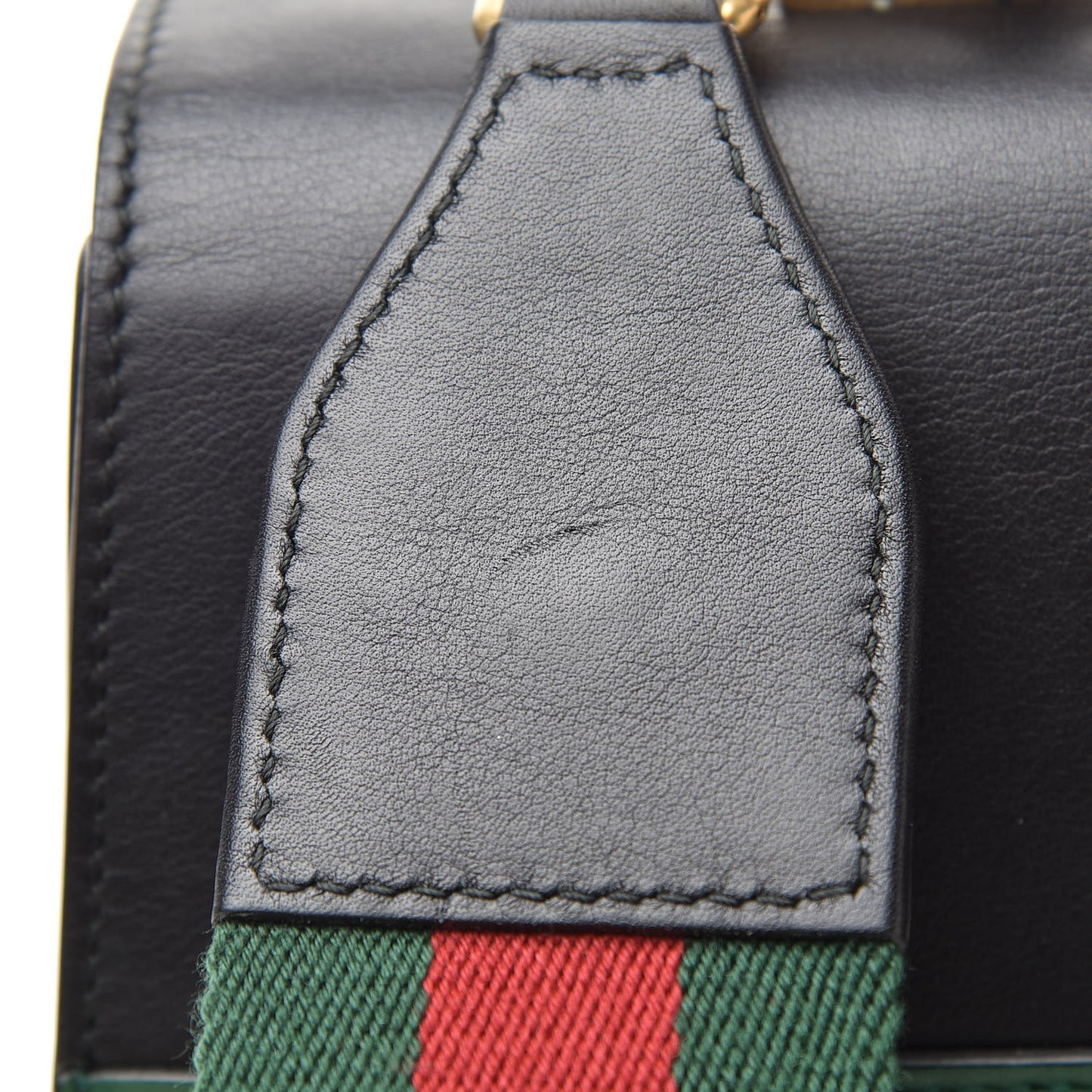 Calfskin Bamboo Web Large Dionysus Top Handle Bag Black Bright Evergreen Hibiscus Red