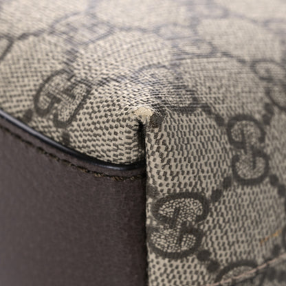 Gucci GG Supreme Monogram Textured Dollar Calfskin Web Small Ophidia Dome Shoulder Bag Beige Ebony New Acero 7 of 15