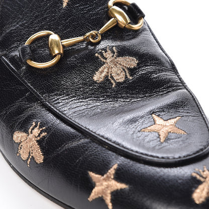 Gucci Goatskin Bee Star Embroidered Womens Princetown Slippers 36.5 Black 11 of 15