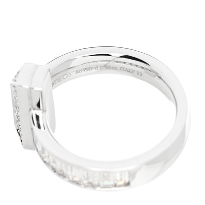 Tiffany 18K White Gold Diamond T T1 Baguette Ring 54 7 5 of 6