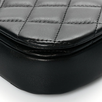 Chanel Calfskin Quilted Coco Mail Clutch With Chain Black 11 of 11