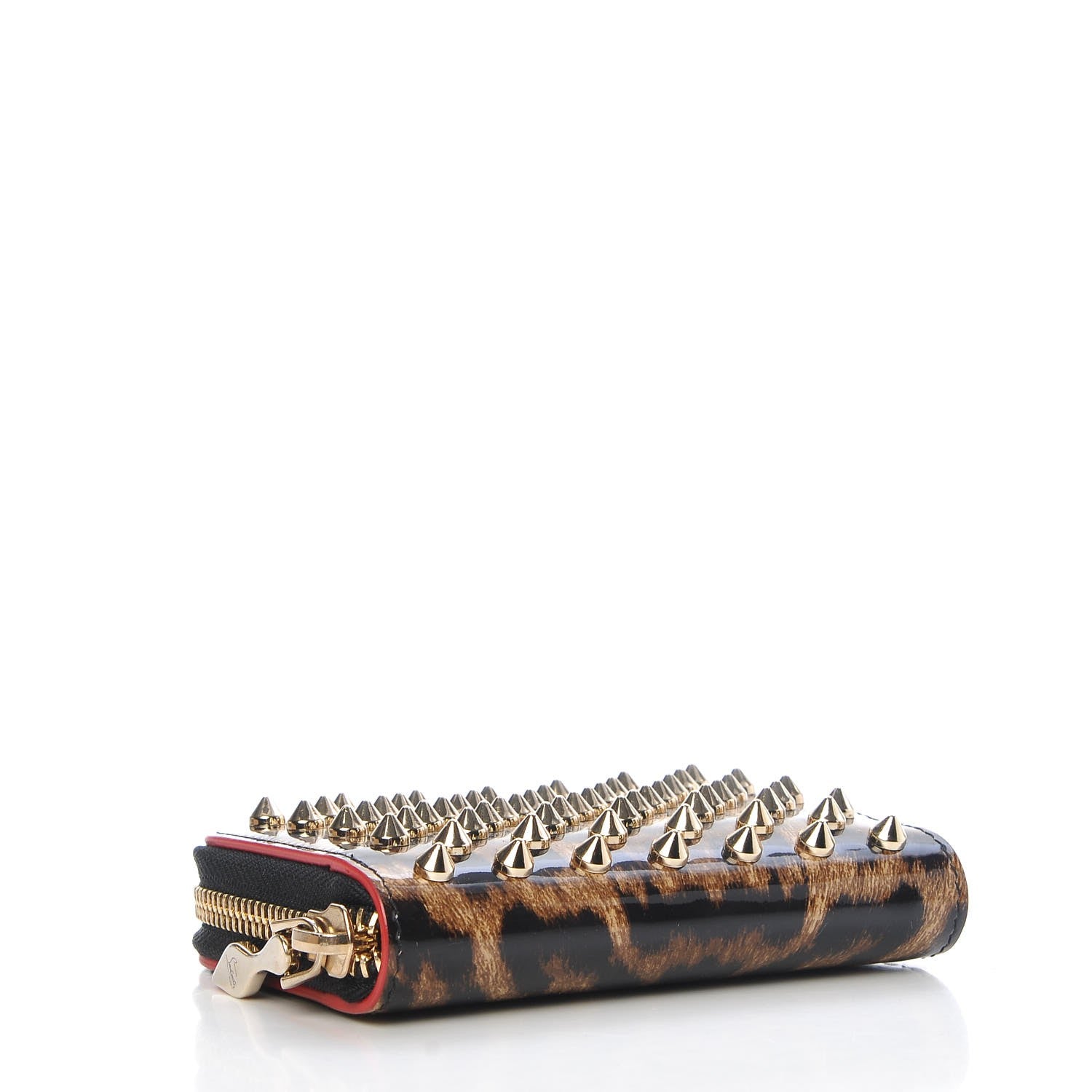 Christian Louboutin Patent Leopard Spiked Panettone Coin Purse 4 of 9