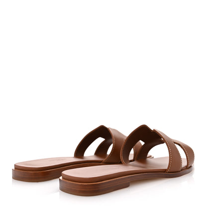 Hermes Box Calfskin Oran Sandals 36 Gold 36 Gold 5 of 9
