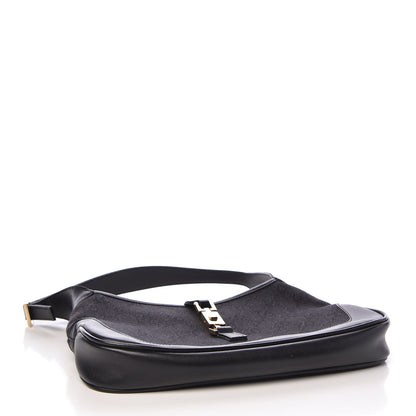 Gucci Denim Monogram Small Jackie O Hobo Black 4 of 10