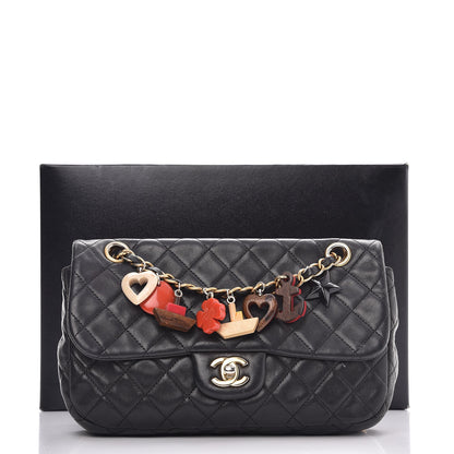 Chanel Lambskin Quilted Medium Cruise Charm Single Flap Black 18 of 18