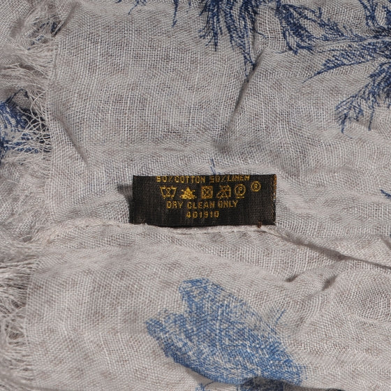 Louis Vuitton Cotton Linen Toile Etole De Louis Pareo Blue 7 of 7