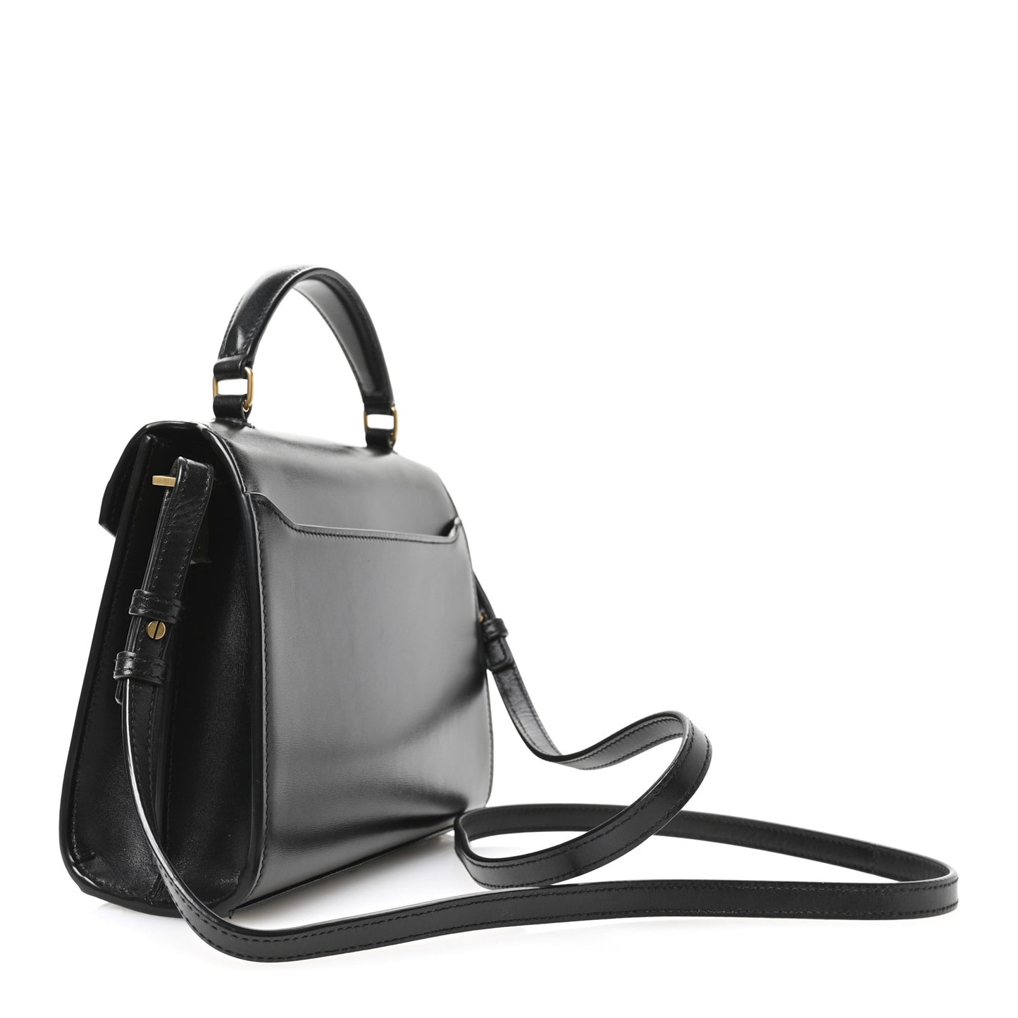 Calfskin Mini Classic Monogram Cassandra Top Handle Black