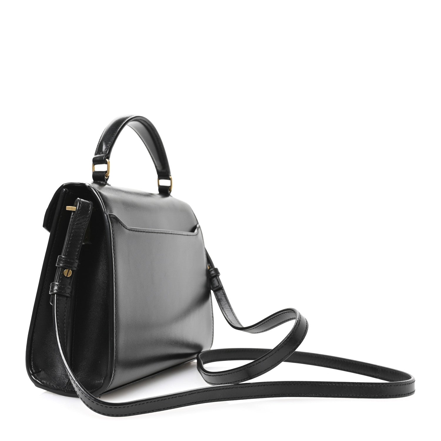 Saint Laurent Calfskin Mini Classic Monogram Cassandra Top Handle Black 3 of 11