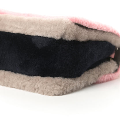 Fendi Shearling Vitello Century F is Fendi Small Kan I Shoulder Bag Pink Tortora Blue 10 of 11