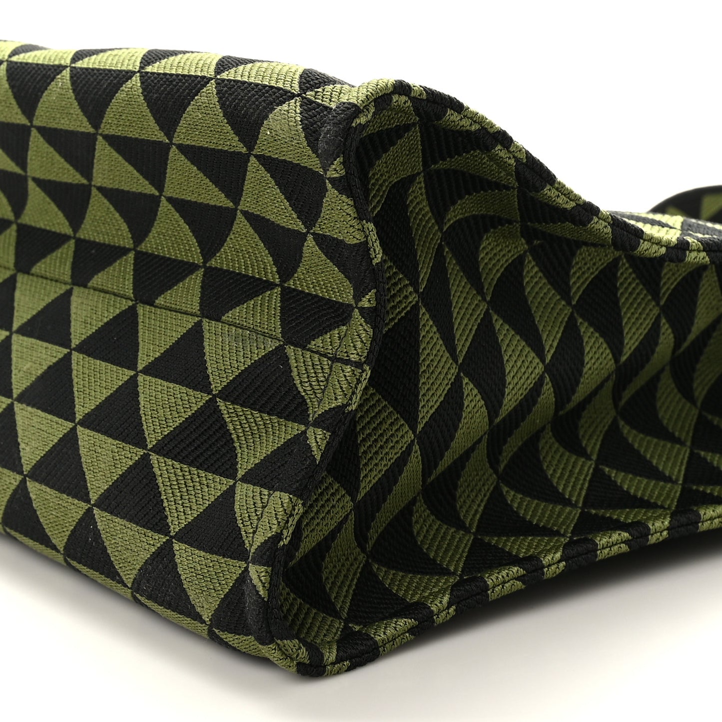 Jacquard Saffiano Triangolo Symbole Embroidered Shopping Tote Black Edera