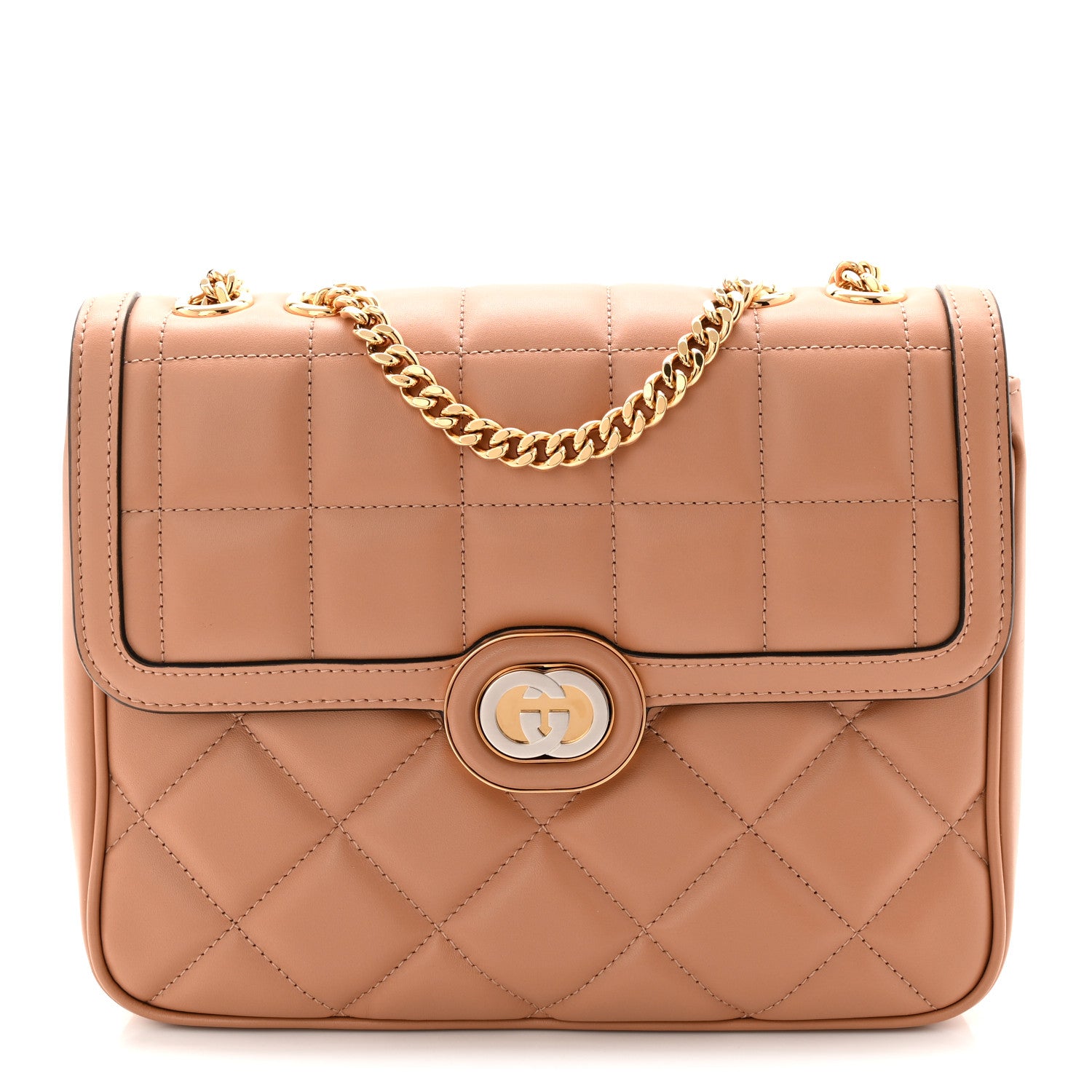 Gucci Calfskin Quilted Small Deco Shoulder Bag Camelia 1 of 11