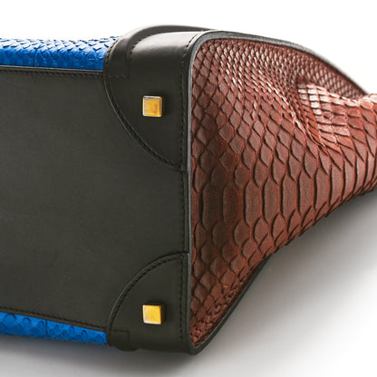 Celine Python Mini Tri-Color Luggage Cobalt 7 of 9