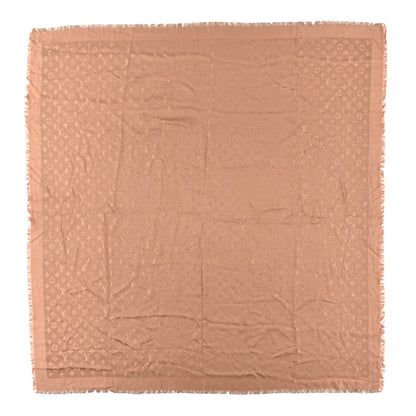 Louis Vuitton Silk Wool Monogram Denim Shawl Rose 1 of 4