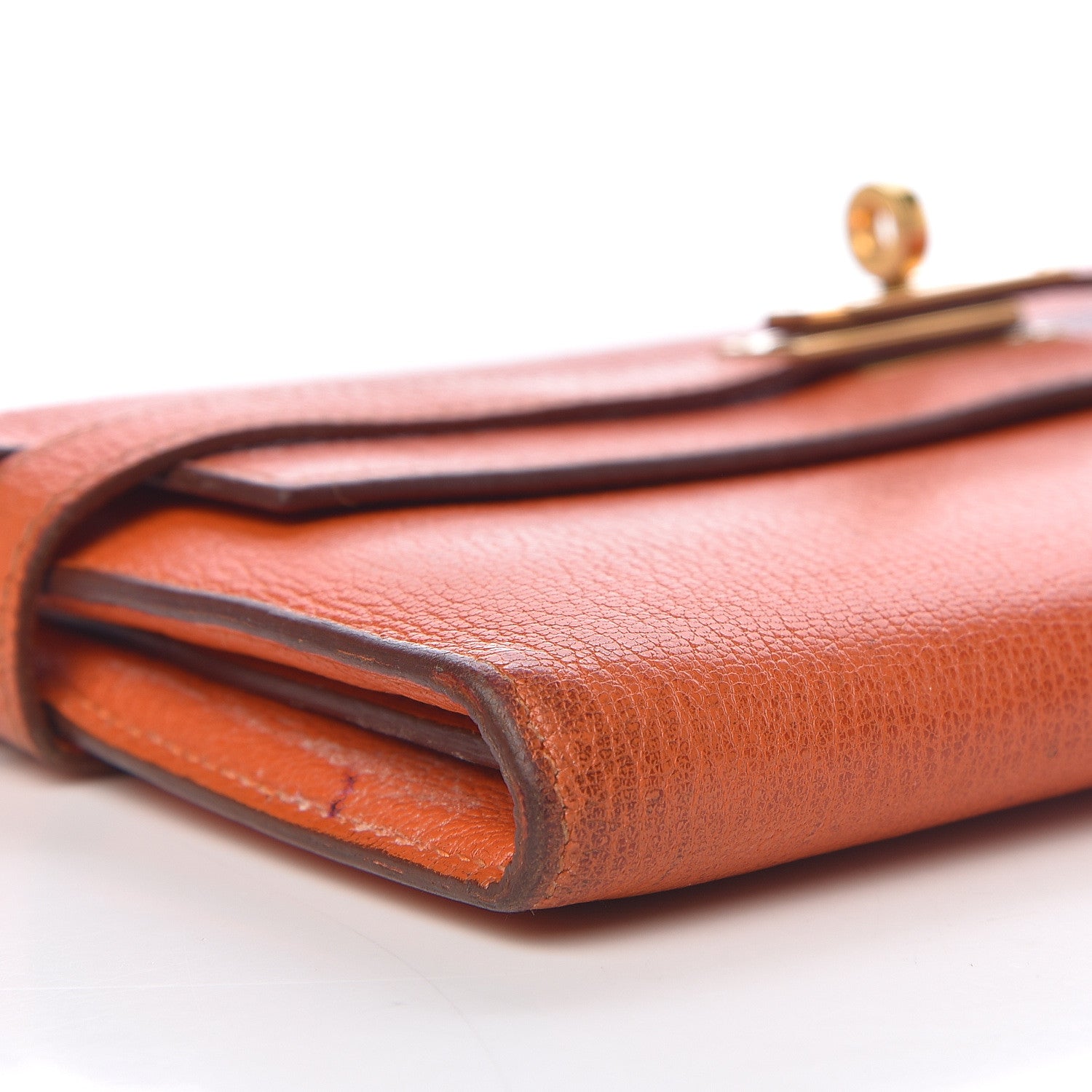 Hermes Chevre Mysore Kelly Longue Wallet Orange 8 of 22