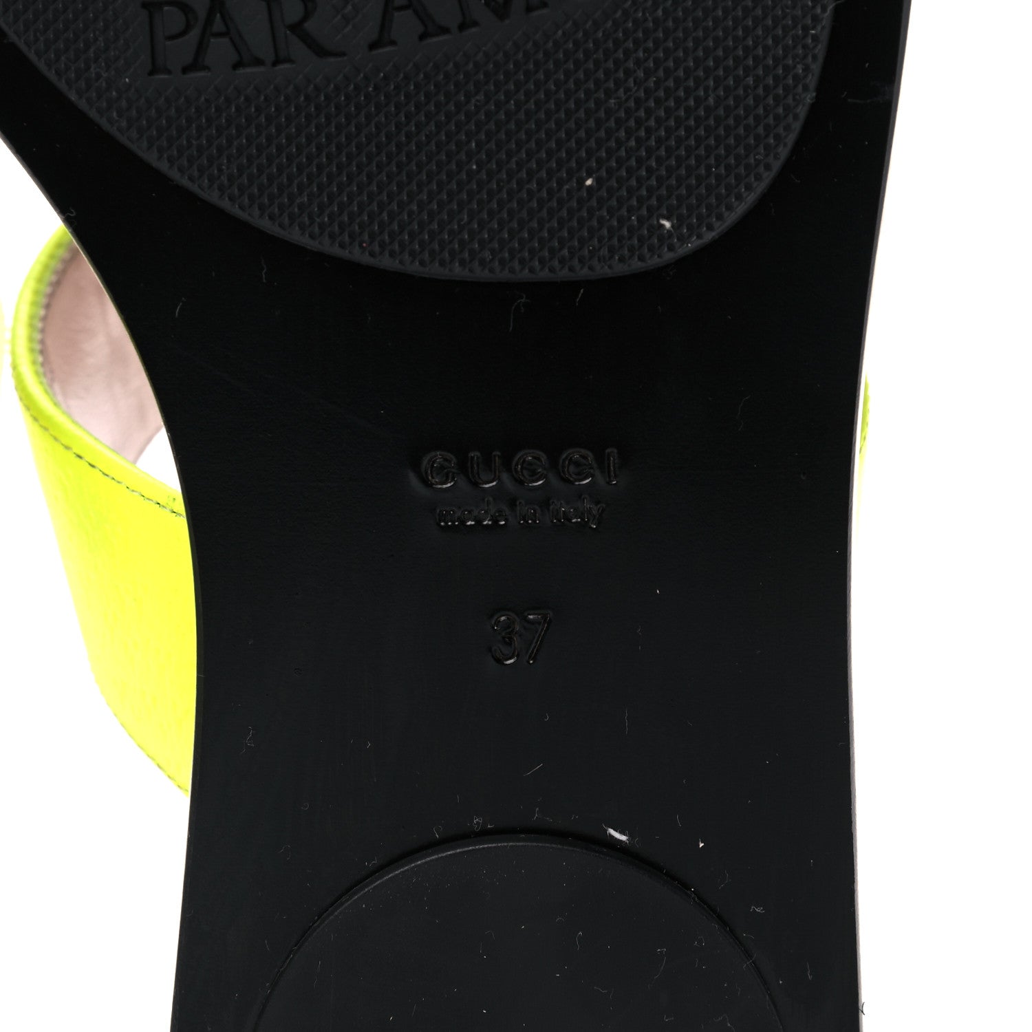 Gucci Calfskin GG Marmont Thong Sandals 37 Yellow Fluo 6 of 10