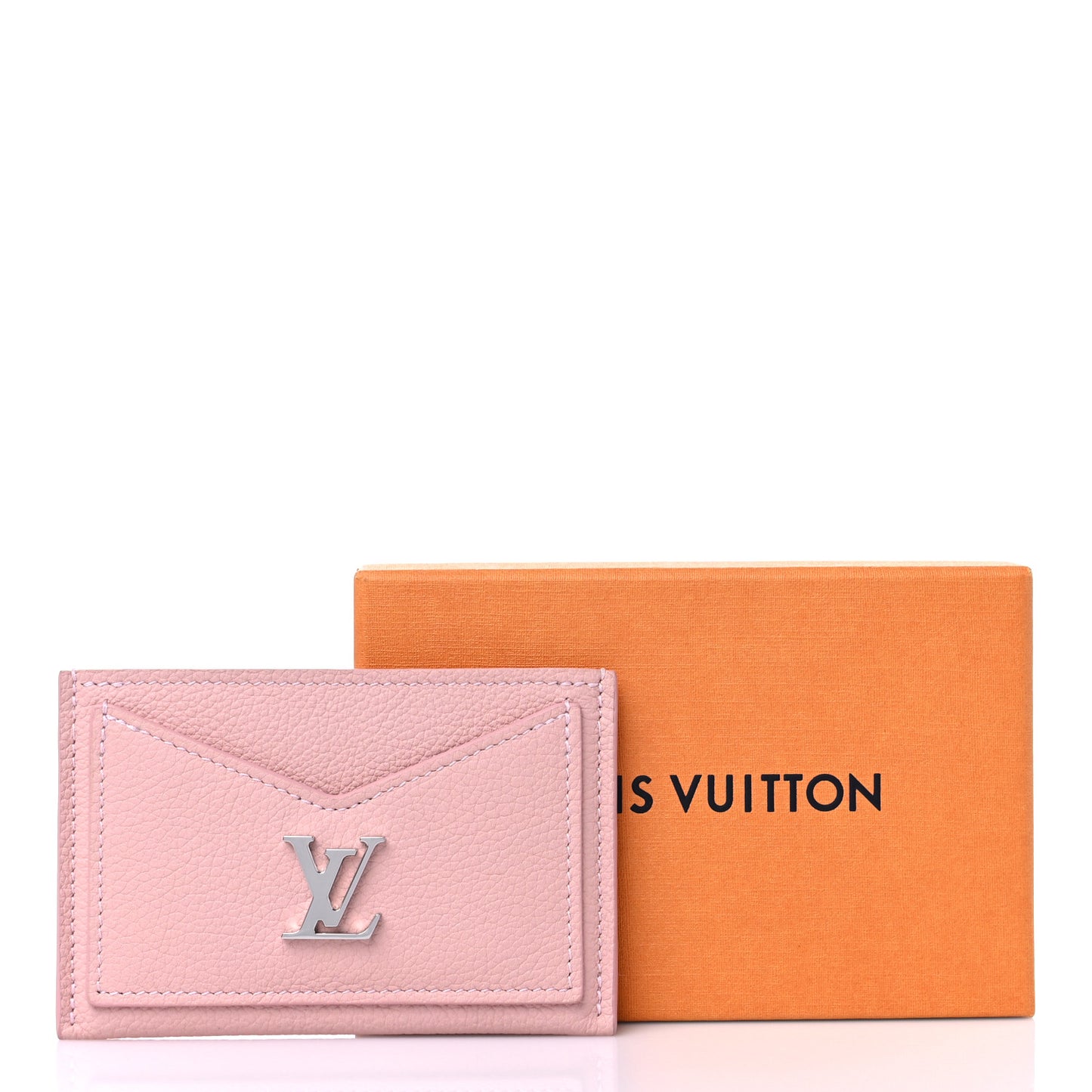 Calfskin Lockme Card Holder Rose Ballerine