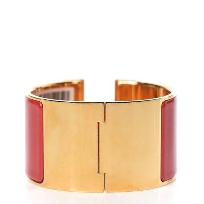 Hermes Enamel Clic Clac H Extra Wide Bracelet PM Rouge Amarante 3 of 6