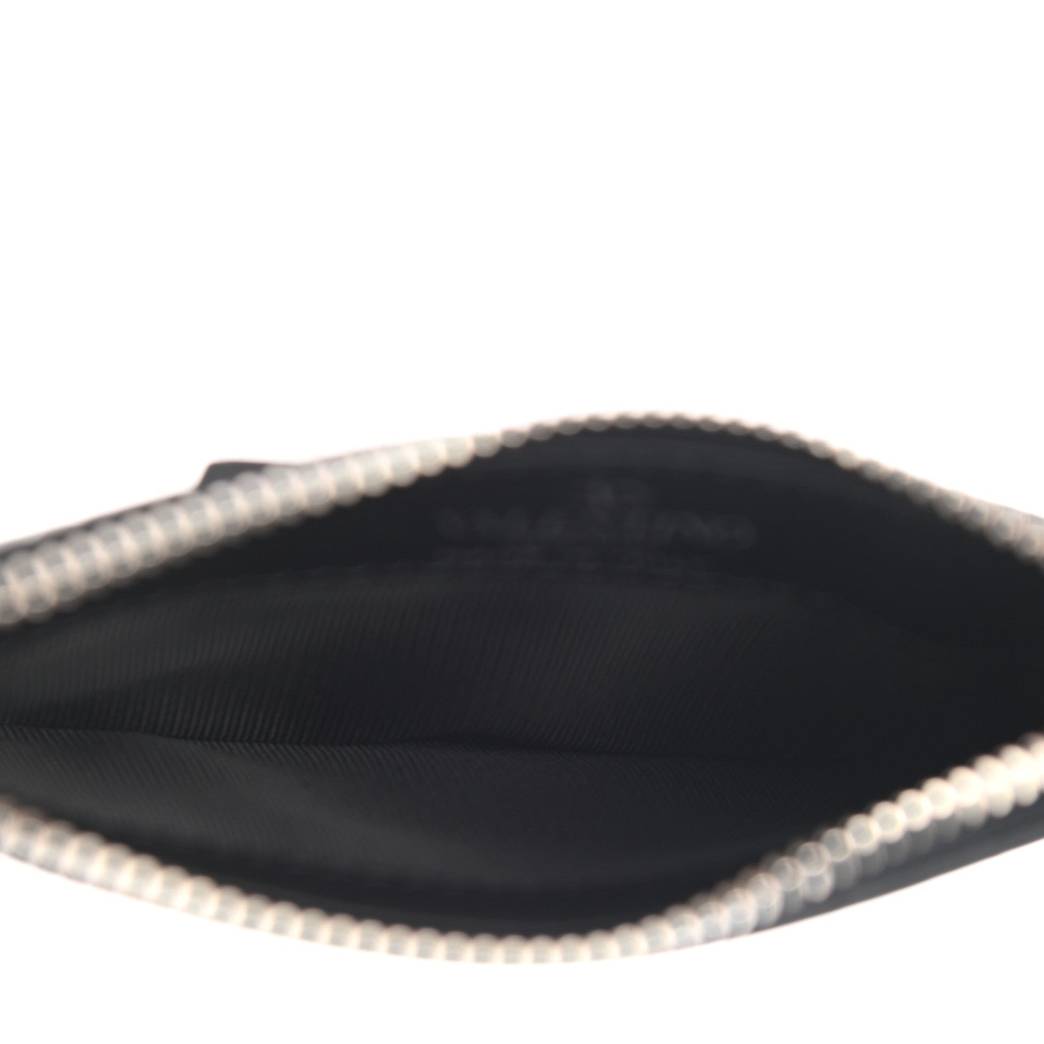 Valentino Garavani Calfskin VLTN Time Zip Coin Card Case Black White 5 of 7