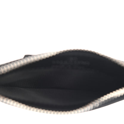 Valentino Garavani Calfskin VLTN Time Zip Coin Card Case Black White 5 of 7