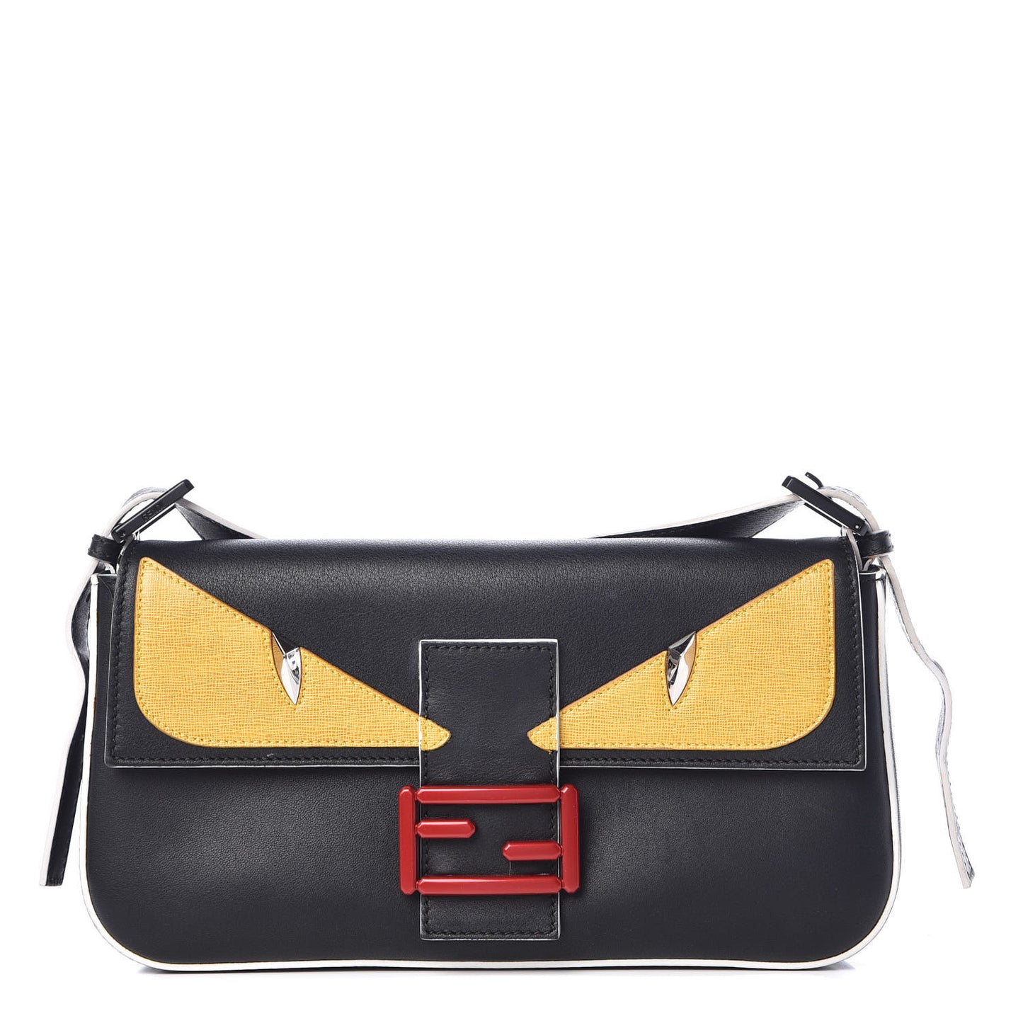 Vitello Dolce Elite Monster Eyes Bi-Color Baguette Black Yellow