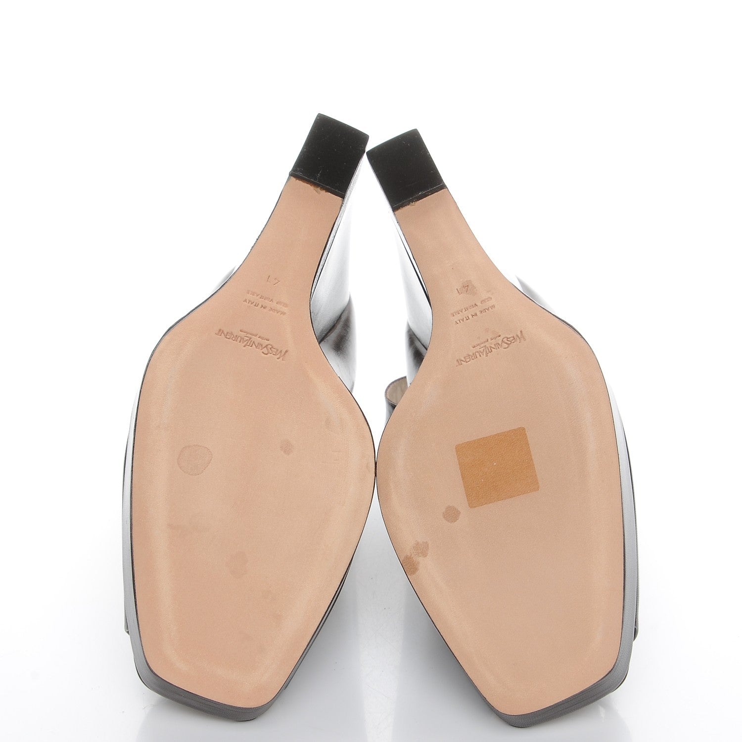 Saint Laurent Calfskin Emma 100 Ankle Strap Peep Toe Wedge 41 Chocolate 5 of 10