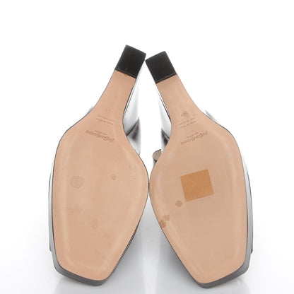 Saint Laurent Calfskin Emma 100 Ankle Strap Peep Toe Wedge 41 Chocolate 5 of 10