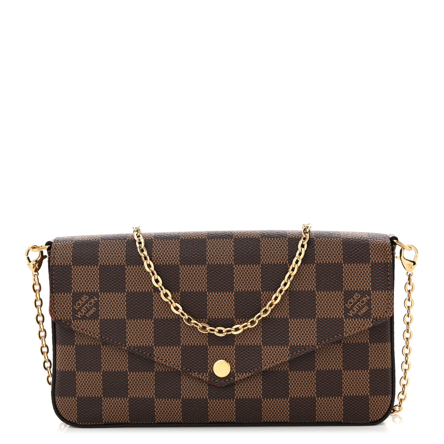 Louis Vuitton Damier Ebene Pochette Felicie Chain Wallet 1 of 10
