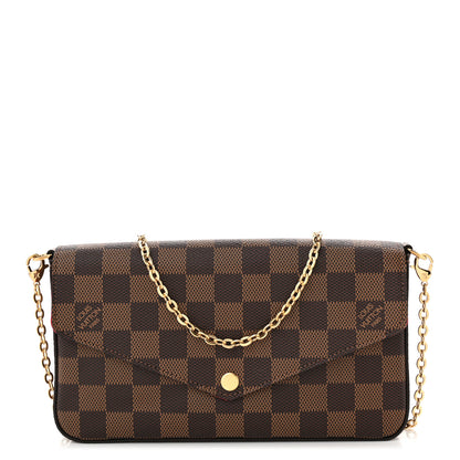 Louis Vuitton Damier Ebene Pochette Felicie Chain Wallet 1 of 10