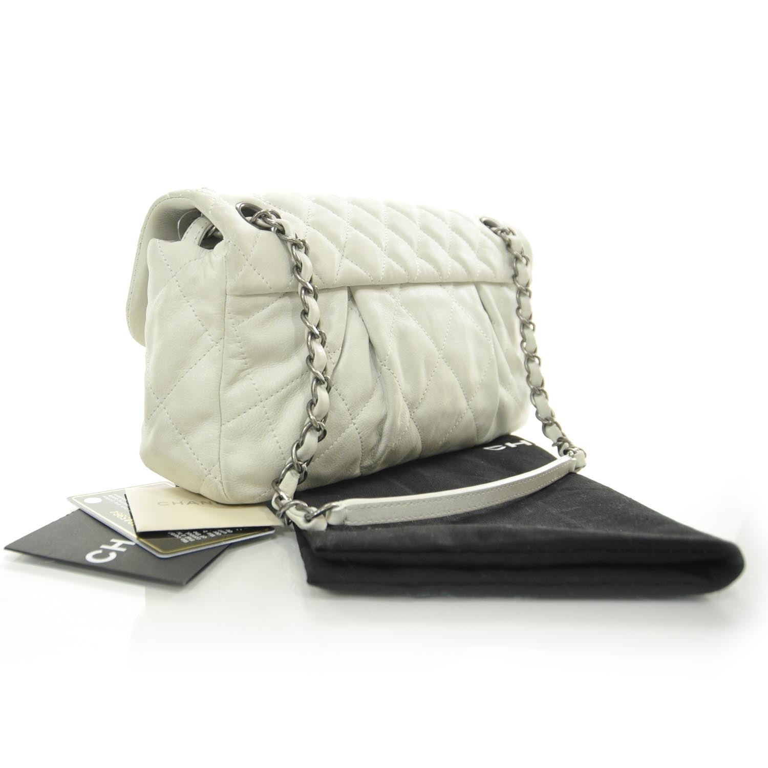 Chanel Iridescent Calfskin Chic Quilt Flap White 3 of 9