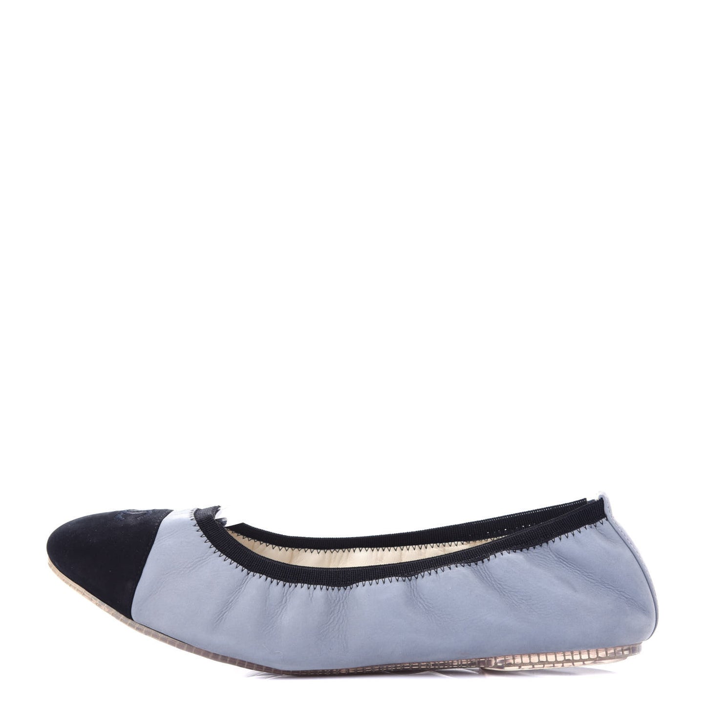 Nubuck Suede CC Elastic Cap Toe Ballerina Flats 40.5 Blue