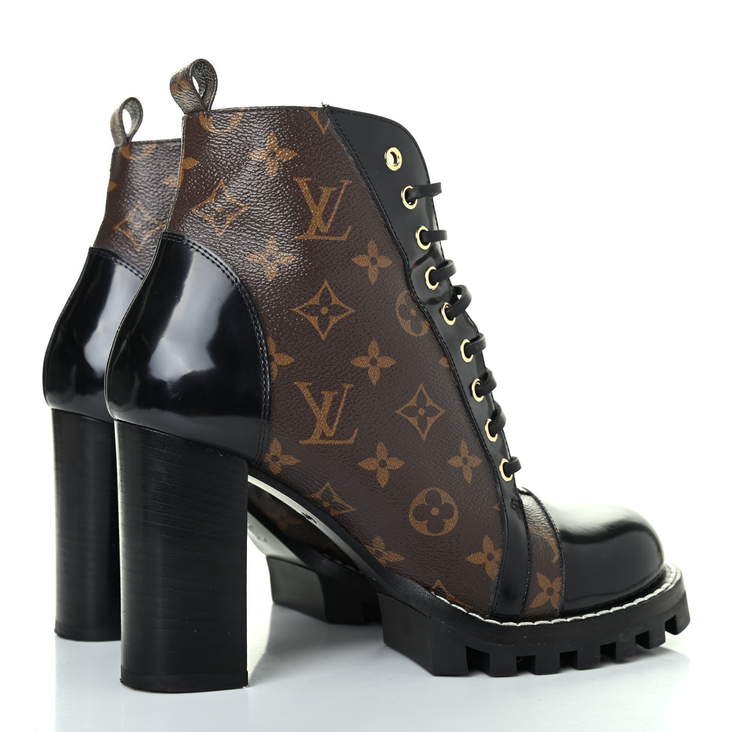 Louis Vuitton Patent Calfskin Monogram Star Trail Ankle Boots 41 Black 3 of 4