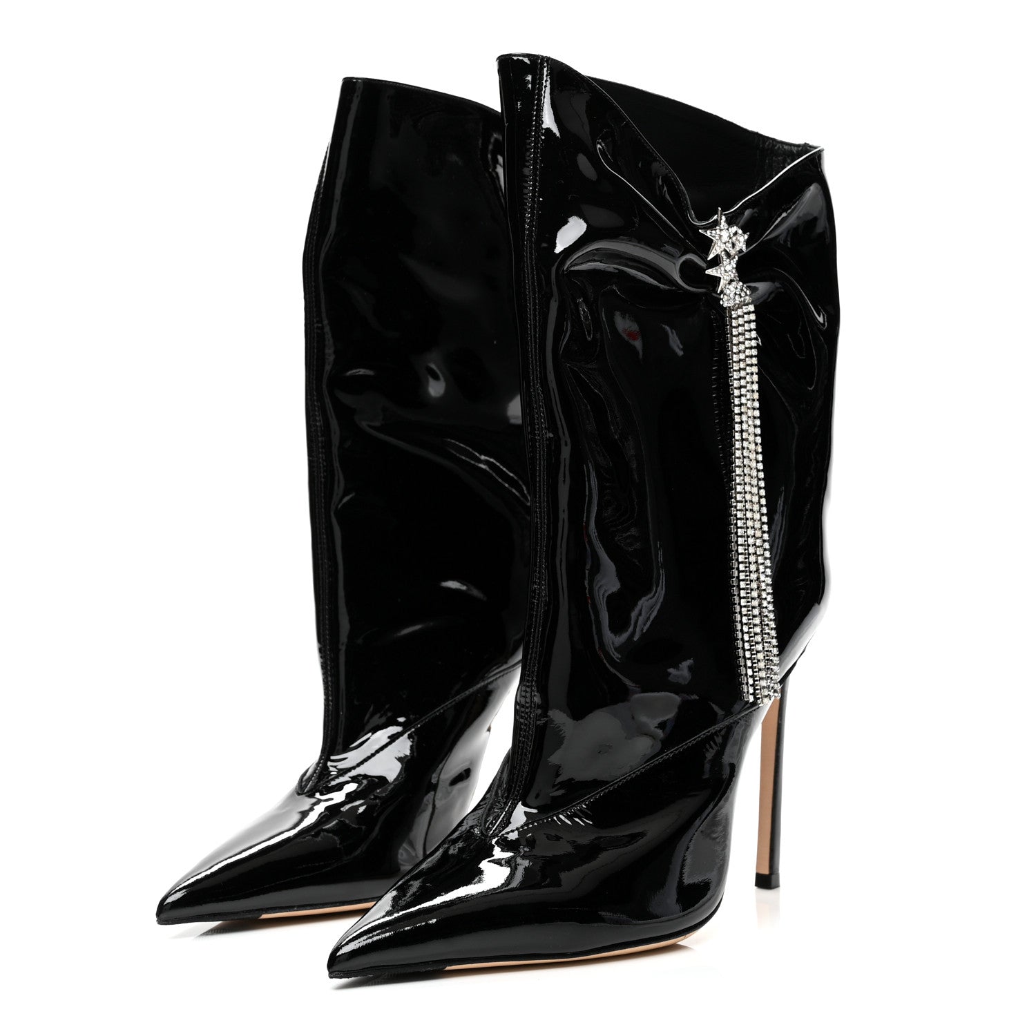 Jimmy Choo Soft Patent Crystal Oriel 110 Boots 39 Black 3 of 8