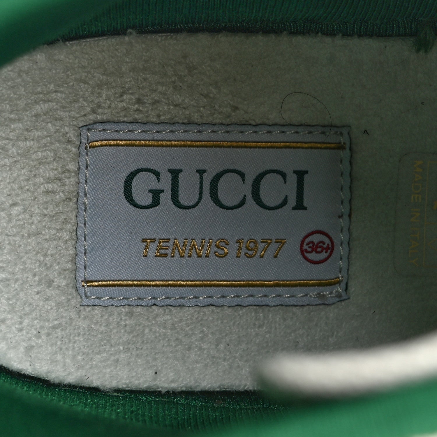 Gucci Monogram Multicolor Web Womens 1977 Tennis High Top Sneakers 36.5 Light Blue Mystic White Tangerine Pink Yellow Green Red 8 of 12