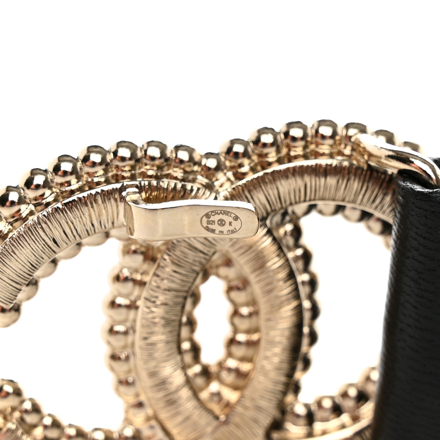 Lambskin Crystal Pearl CC Belt 85 34 Black