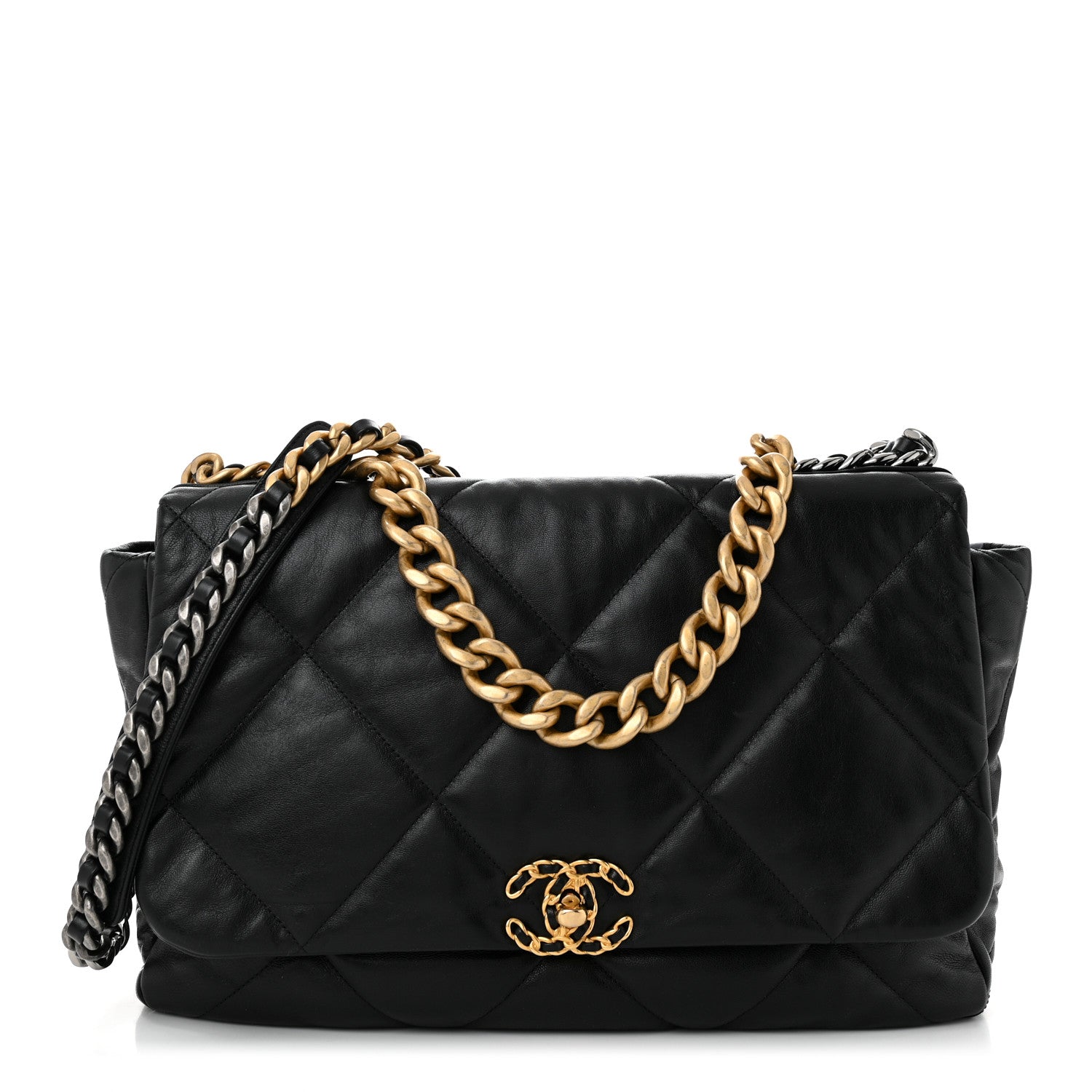 Chanel Goatskin Quilted Maxi Chanel 19 Flap Black 1 of 10