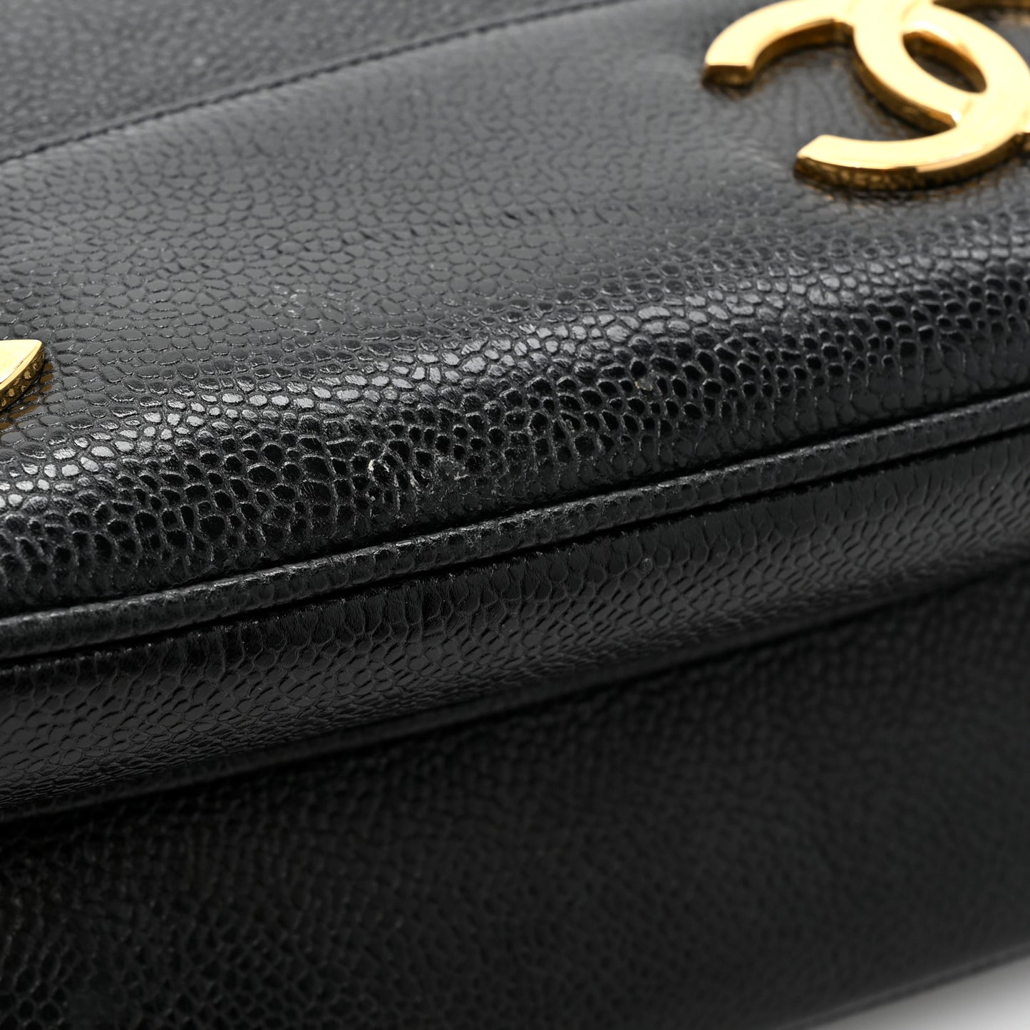 Caviar Triple CC Shoulder Bag Black