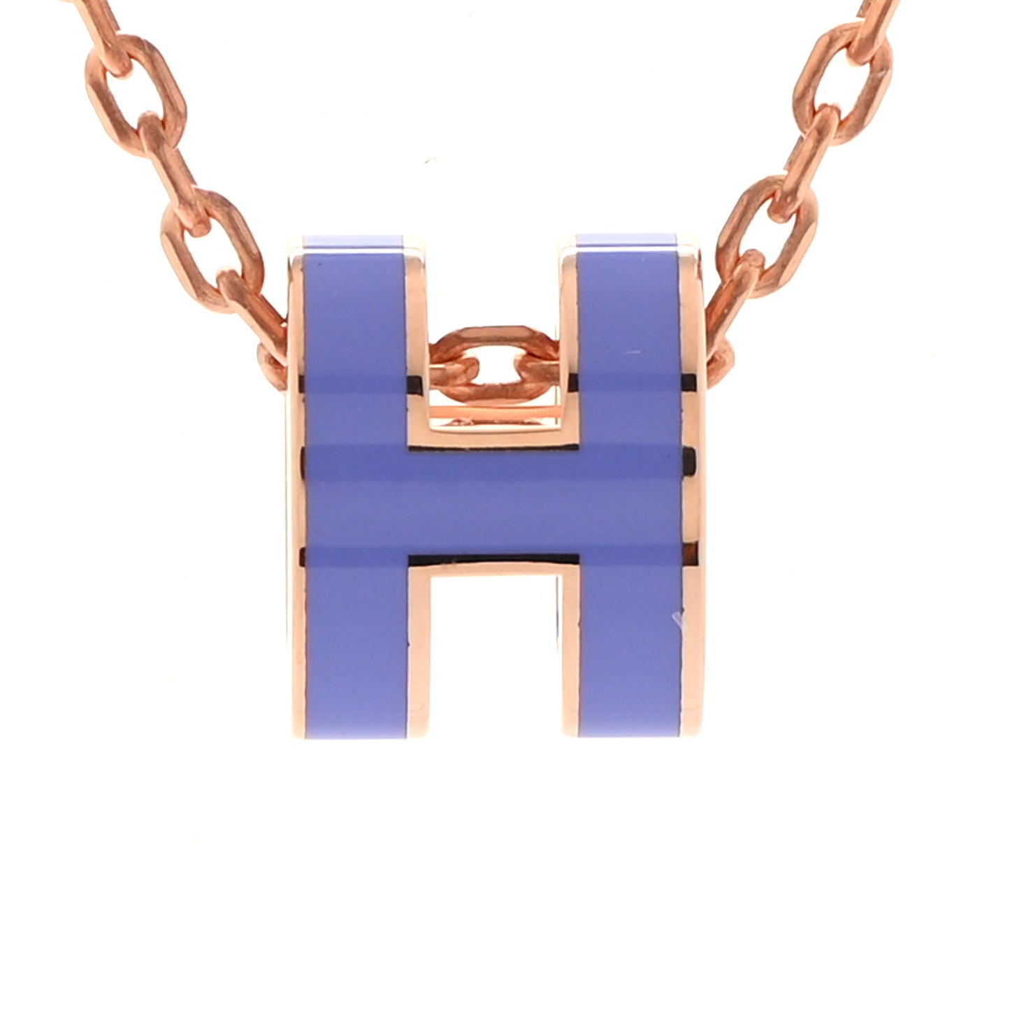 Lacquered Rose Gold Pop H Pendant Necklace Lilac